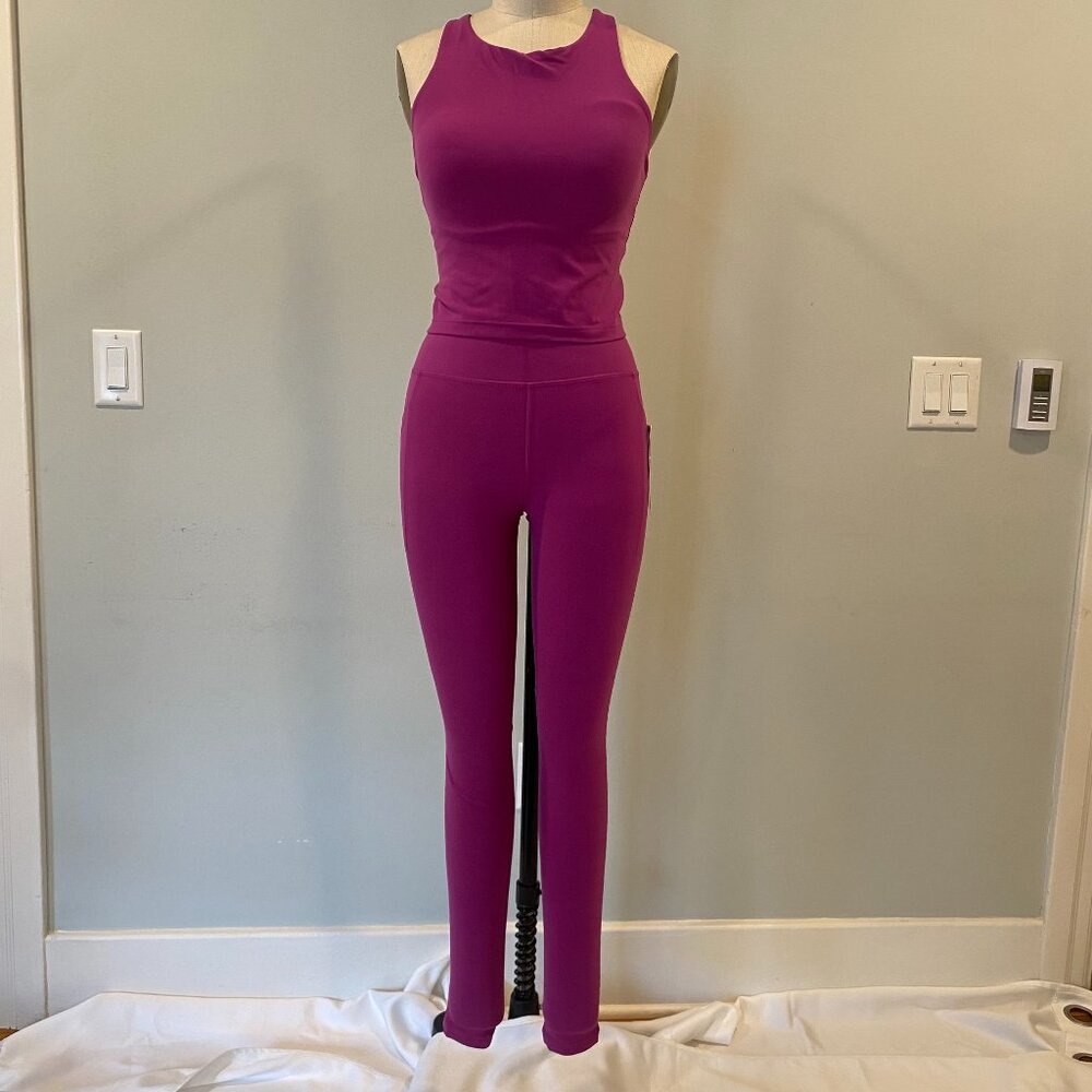 Althleta Salutation Stash High Rise Leggings (NWT/S) & Purpose Crop Bra D-DD (S)